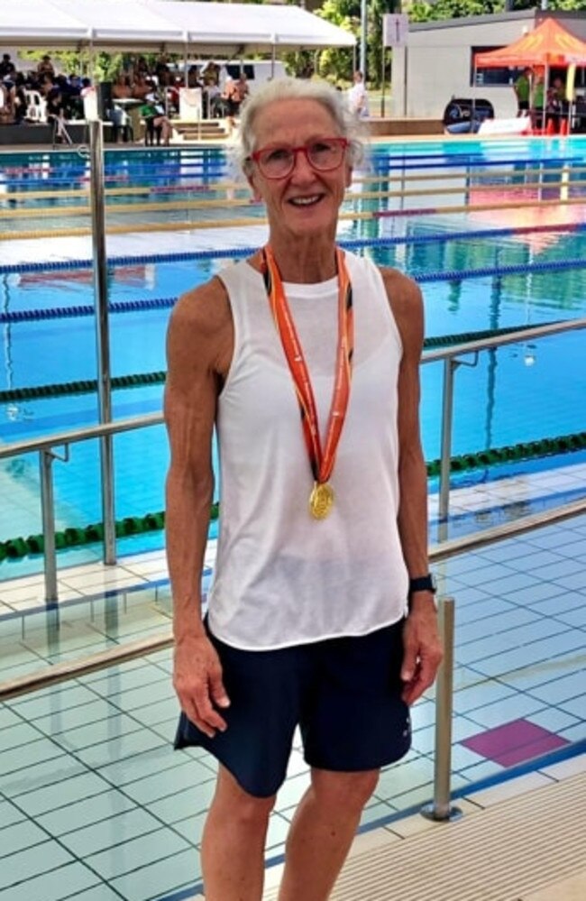 Jeanette Brits broke two world records at the 2024 NT Masters Swimming Australia National Championships.