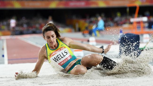 Lauren Wells qualifies for tonight’s long jump final. Photo: AAP