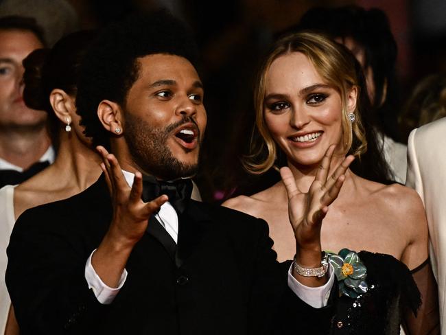 Canadian singer Tesfaye aka The Weeknd and Lily-Rose Depp at the screening of their new series The Idol on May 22. Picture: Loic Venance/AFP