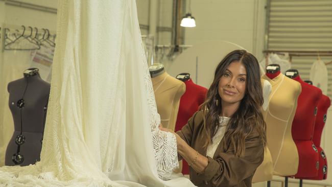 Megan Ziems, creator and founder of Grace Love Lace, Burleigh-born international bridal label which is about to launch its newest collection. Picture: Glenn Campbell