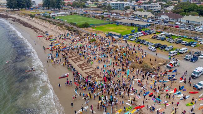 The protest was one of many across the country. Picture: Nathan Godwin 