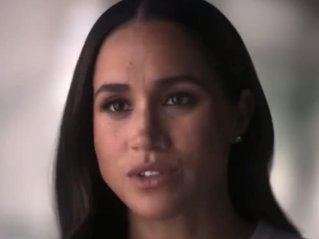 Meghan claims she didn’t have help with royal life but it’s claimed she was given a 30-point dossier. Picture: Netflix.