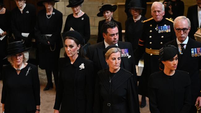 The faces on the royal family were etched in grief. Picture: AFP