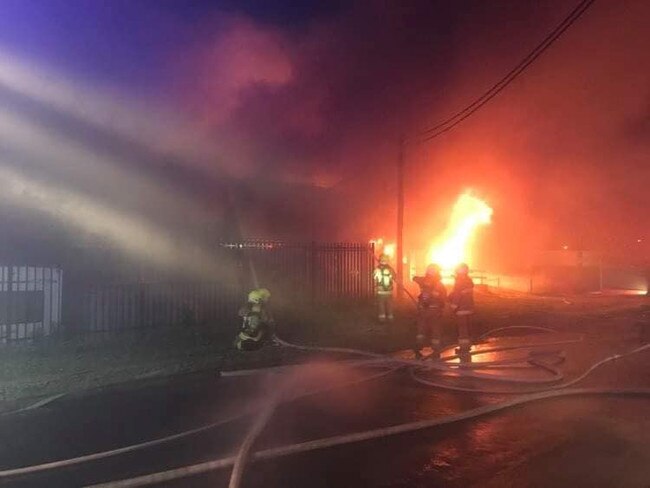 Police are investigating a fire at a commercial laundrette at West Gosford. Picture: Umina Fire &amp; Rescue NSW