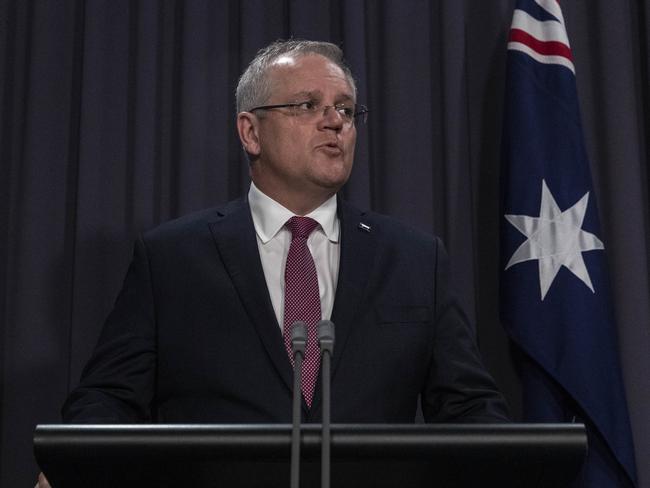 Prime Minister Scott Morrison announced new rules on public gatherings. Picture: AAP