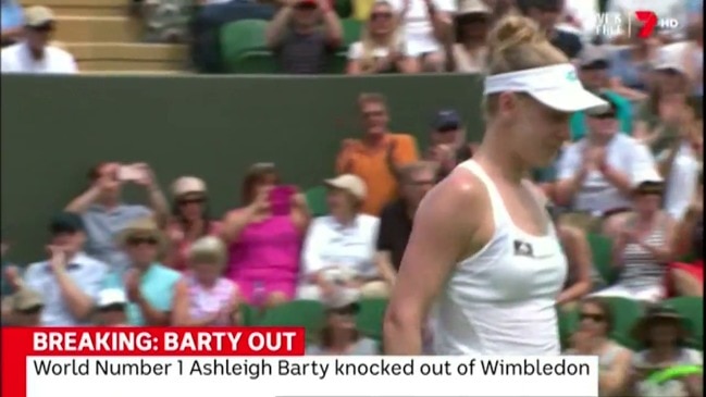 Barty knocked out of Wimbledon (ABC News)