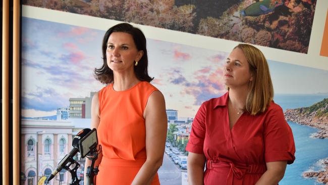 CEO of Townsville Enterprise Claudia Brumme-Smith and Senator Nita Green announce grants for local businesses and tourism operators after the North Queensland floods