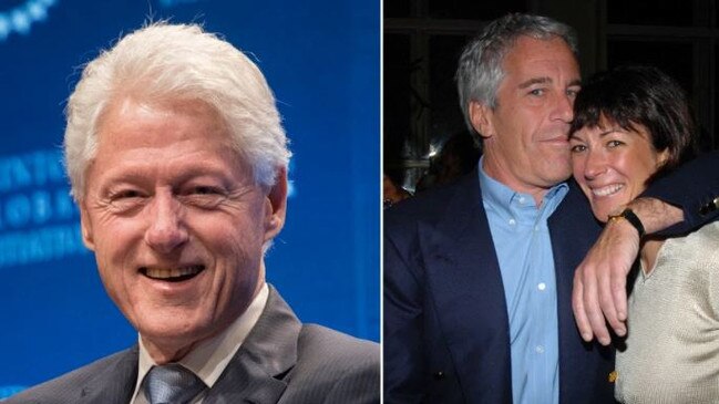 Bill Clinton, Jeffrey Epstein and Ghislaine Maxwell. Picture: Getty Images