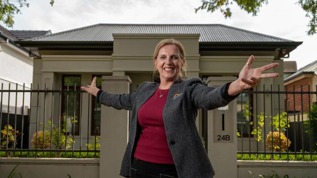 Property manager Jo Cullinan with a luxury listing available for rent on Eighth Ave in St Peters. Picture: Naomi Jellicoe