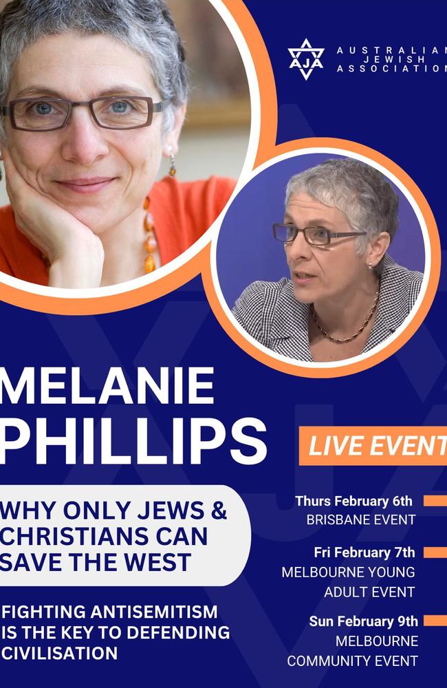 A flyer promoting Melanie Phillips