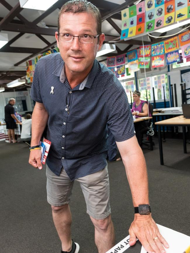 Bundaberg LNP candidate David Batt casts his vote. Picture: Paul Beutel