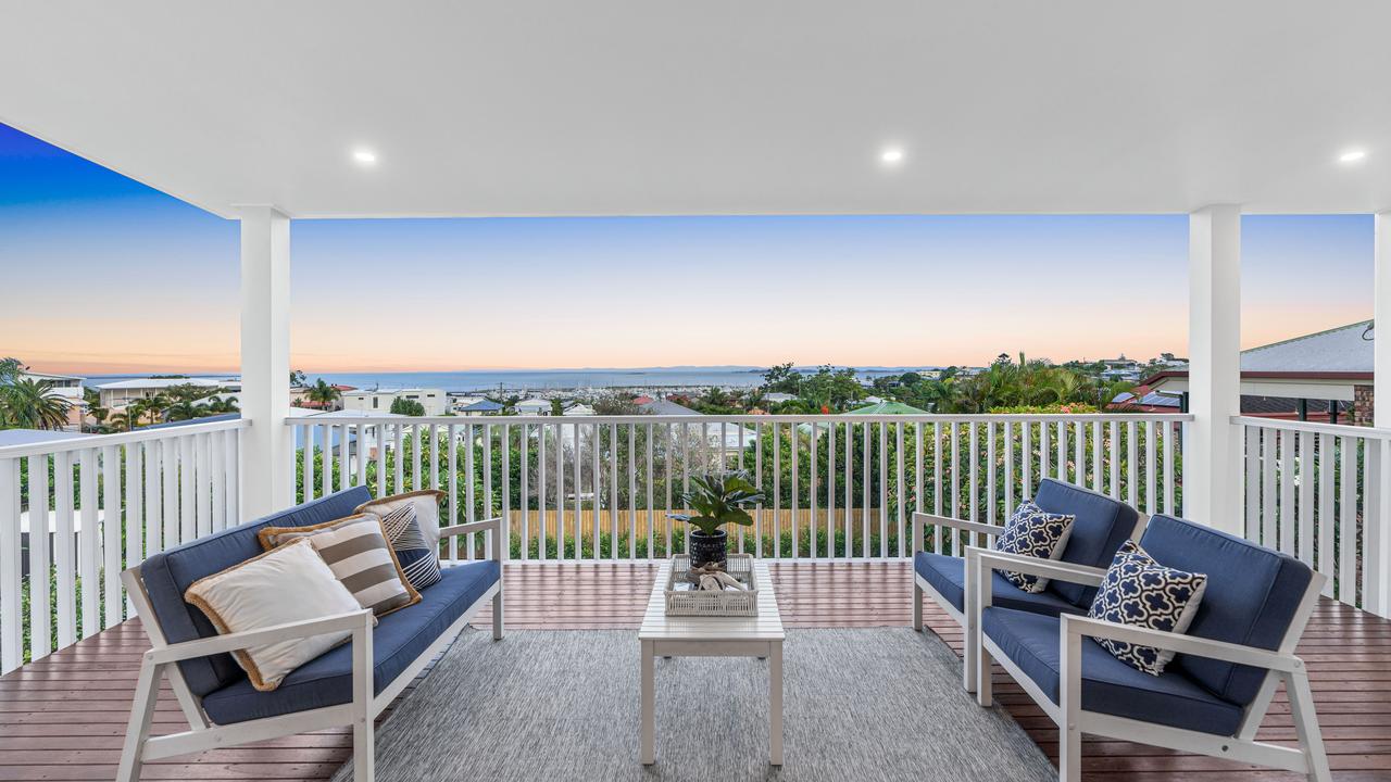 View from deck of 69 Gordon St, Manly – about as high as when he climbed with a ladder on the chicken coop. Picture: Bayside Properties.