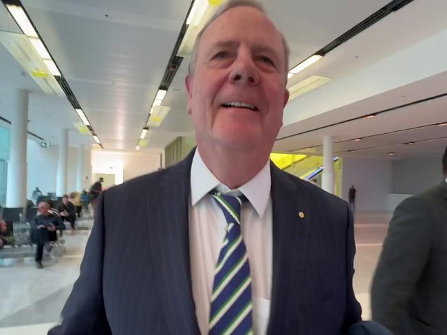 The Nine chairman had a physical altercation with a journalist at Canberra Airport.