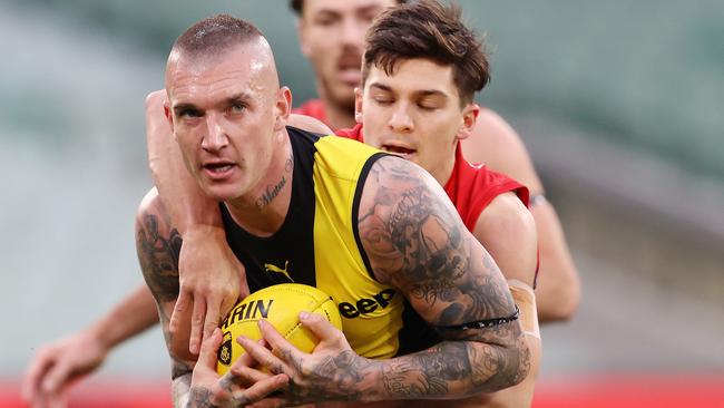 Dustin Martin and Richmond play teams high on the ladder. Picture: Michael Klein