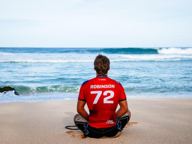 OAHU, HAWAII - JANUARY 29: Jack Robinson of Australia prior to surfing in Heat 3 of the Opening Round at the Lexus Pipe Pro on January 29, 2025, at Oahu, Hawaii. (Photo by Tony Heff/World Surf League)