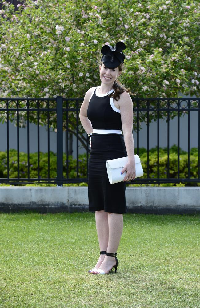 Lauren Hannan at Flemington Racecourse on Derby Day 2014. Picture: Stephen Harman