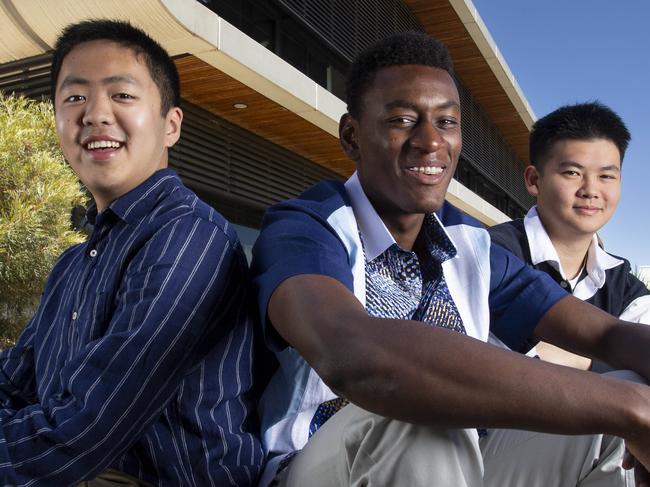 Top scoring International Baccalaureate students. Siyu Cai - St PeterÃ¢â¬â¢s College, Enoch Osei-Tutu - Pembroke School,  Henry Zhao St PeterÃ¢â¬â¢s College. 18th December 2024. Picture Brett Hartwig