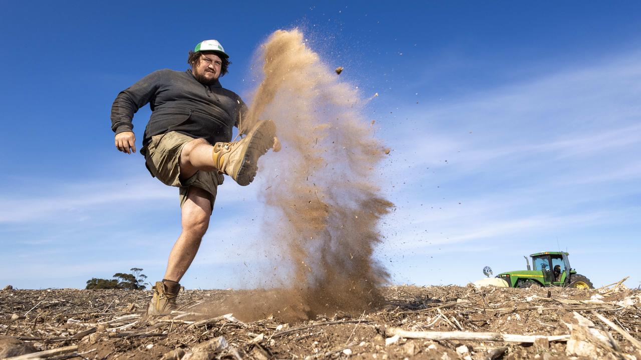 May 16, 2024: Daniel Marrett – crop farmer on his property at Peake. The dry weather is causing issues for supplies of feed and crops Picture: Kelly Barnes