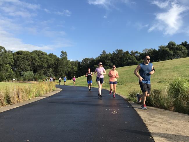 About 300 St Peters Park runners jog through the park every Saturday. Picture: Linda Uhr