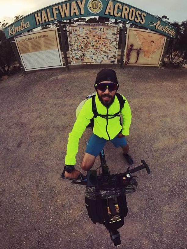 Iman Zand was on a charity bike ride from Perth to Melbourne when he was struck and killed by a car on the Dukes Highway near Keith in SA. Picture: Instagram