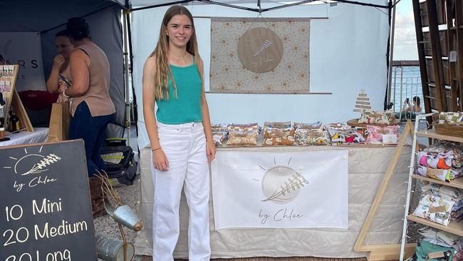 Chloe Alley selling her heat wheats from her business By Chloe at a local market. Picture: Facebook/By Chloe