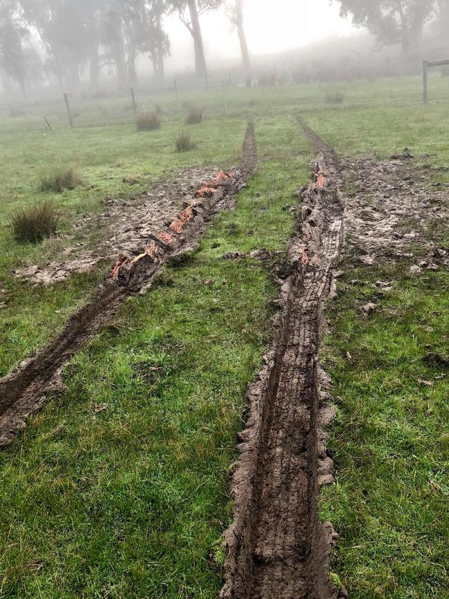 Around 5 tonne of red gum firewood was stolen from a property on South Para Road, in Kersbrook, on Sunday night, the thieves getting bogged in the process. Picture: Jess Scott