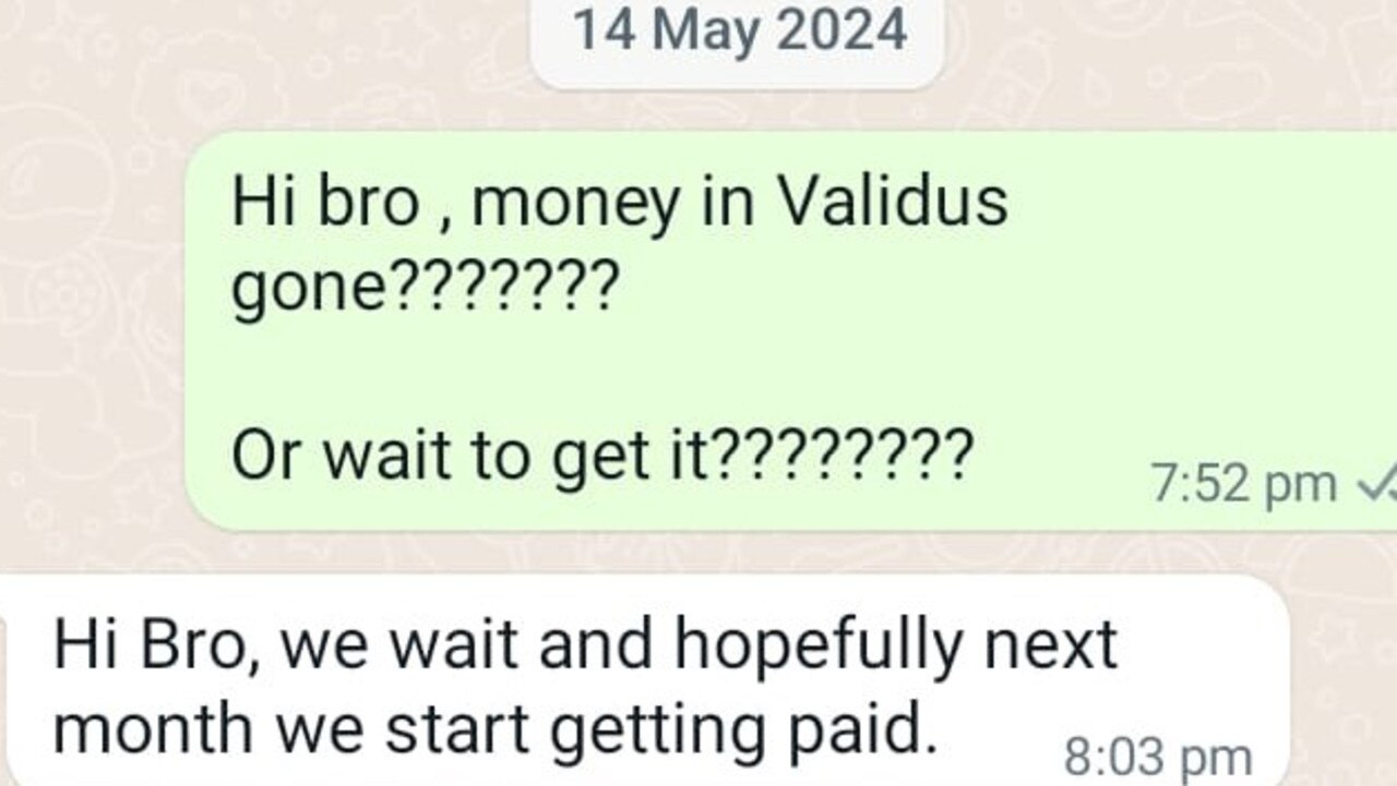 The messages leaked from WhatsApp. Picture: Supplied