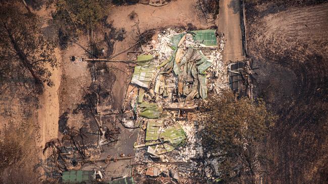 Property damaged by the East Gippsland fires in Sarsfield. Picture: Jason Edwards