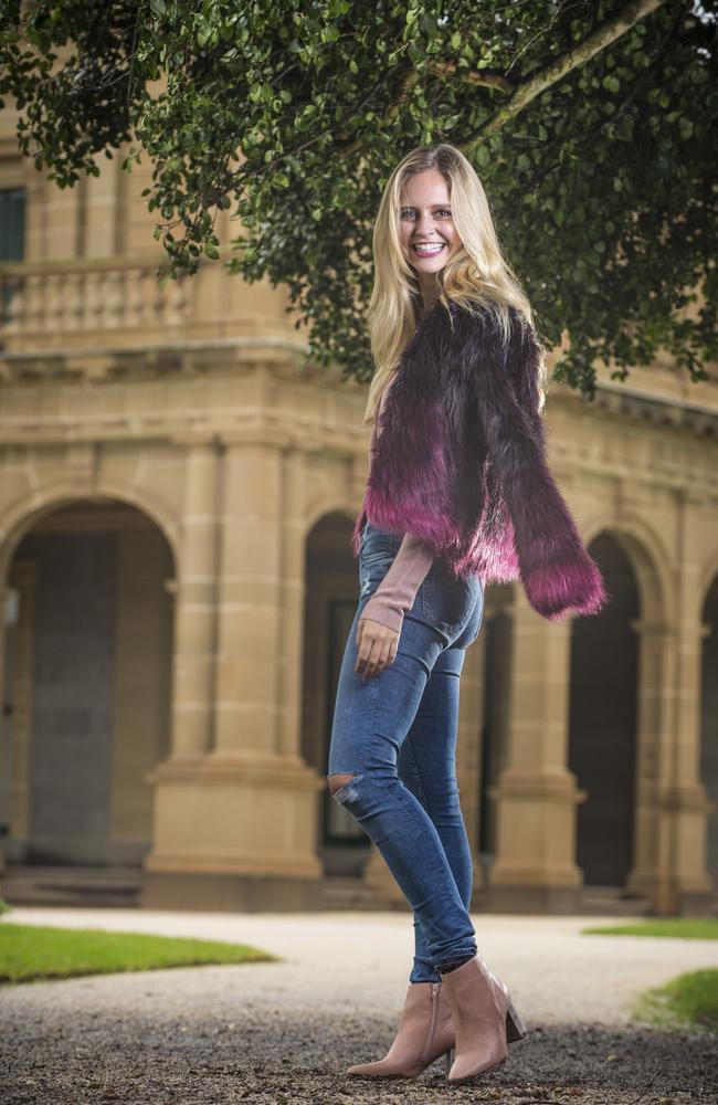 Look 1: Sacha wears H &amp; M faux fur jacket and skinny jeans, Seed body shirt and Wittner boots. Picture: Eugene Hyland