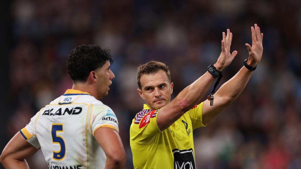 Bailey Simonsson copped a two-game ban for an ugly collision with Roosters captain James Tedesco. Picture: Getty