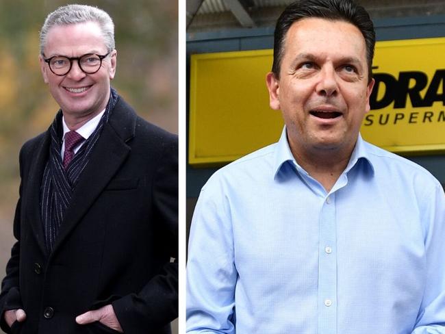 Christopher Pyne, Nick Xenophon and Nick Bolkus artwork