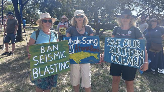 Maryann, Wendy and Janet were among the Ocean Grove residents who attended the rally.