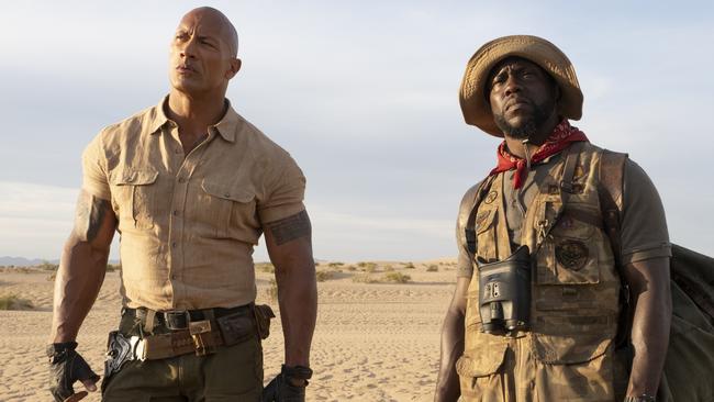 Dwayne Johnson and Kevin Hart in Jumanji: The Next Level.