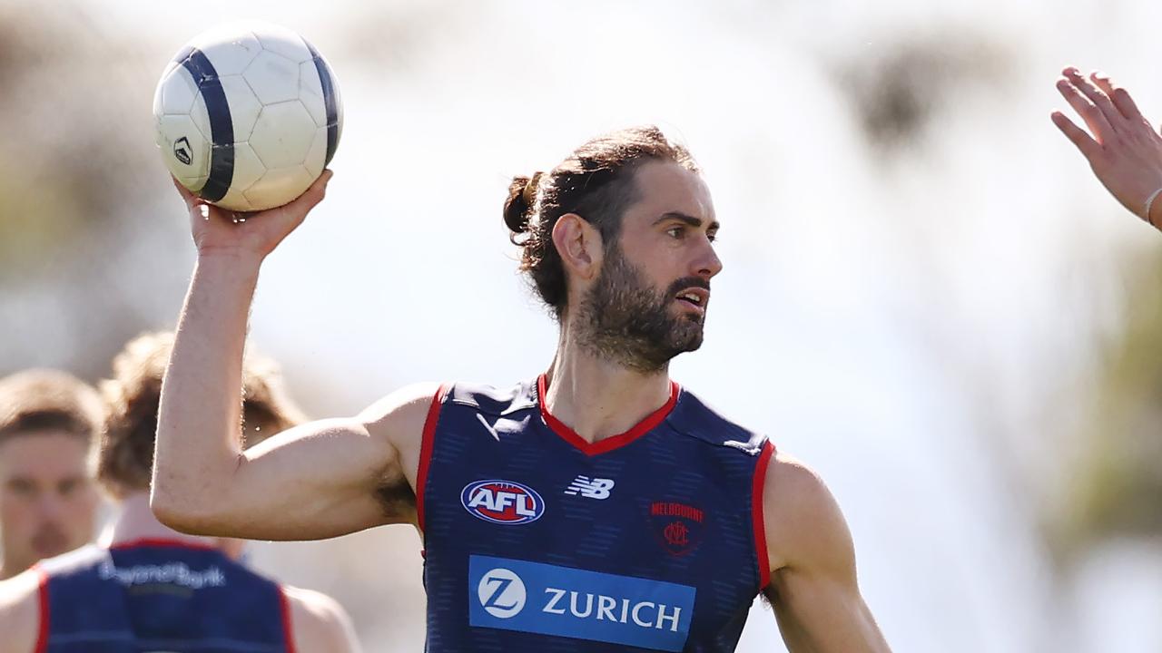 Brodie Grundy of the Demons during Melbournes training session.