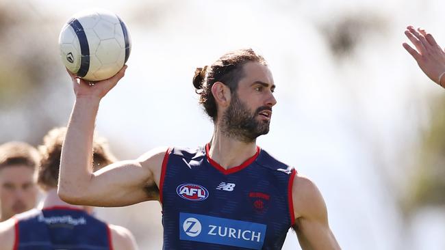 Brodie Grundy of the Demons during Melbournes training session.