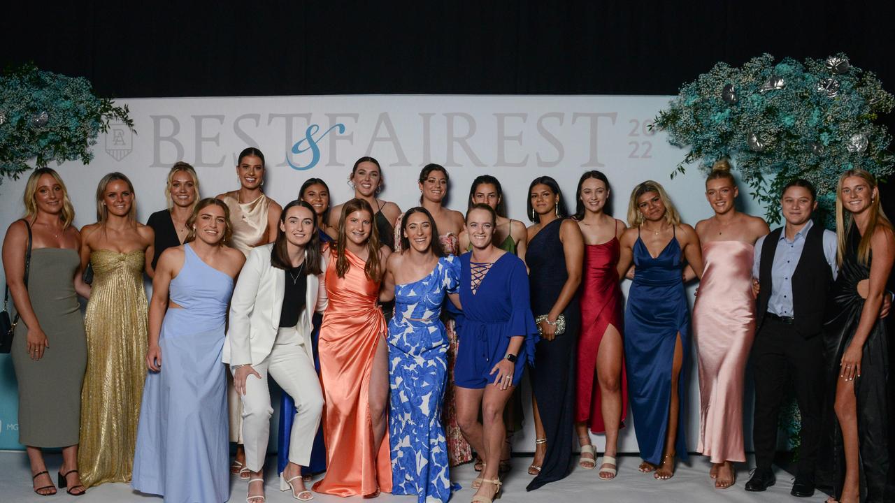 Port Adelaide AFLW team at the best and fairest at the Adelaide Convention Centre, DECEMBER 5, 2022: Picture: Brenton Edwards