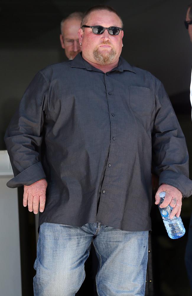 Bandidos national president Jason Addison leaving Maroochydore Magistrates Court. Picture: Glenn Barnes