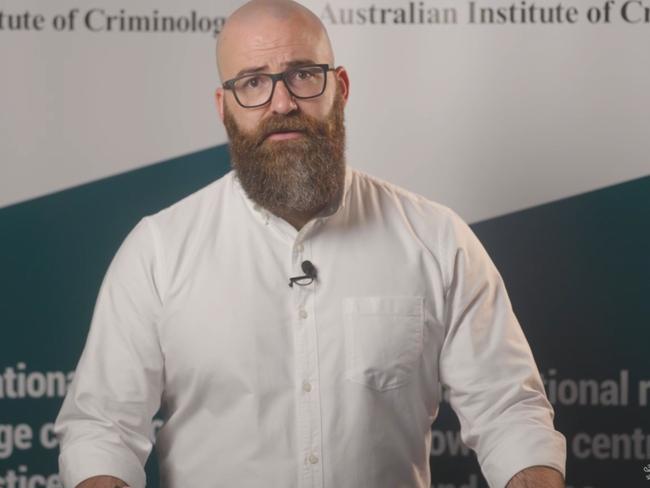 Serious and organised crime research manager Anthony Morgan from the Australian Institute of Criminology. Picture: Supplied