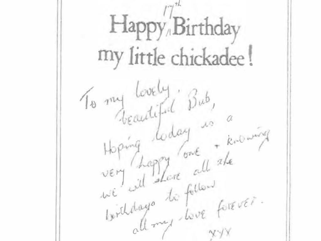 A card sent by Chris Dawson to JC.