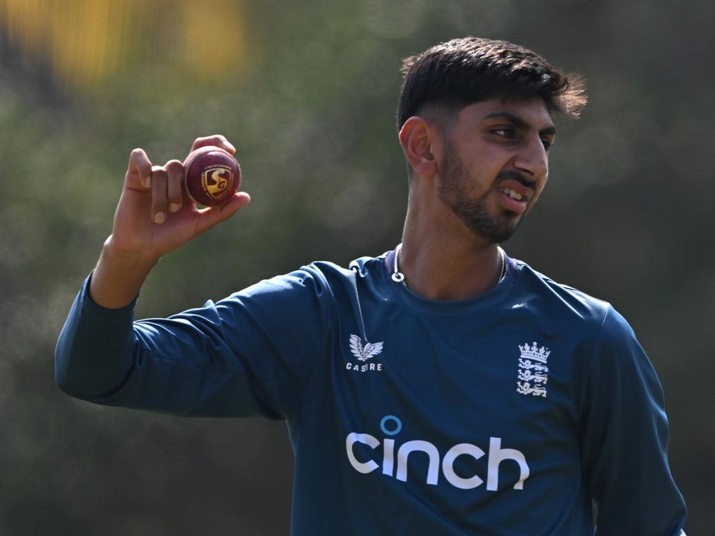 England player Shoaib Bashir looks o during England practice ahead of the 2nd Test Match at ACA-VDCA Stadium on January 31, 2024 in Visakhapatnam, India. Picture: Getty Images)