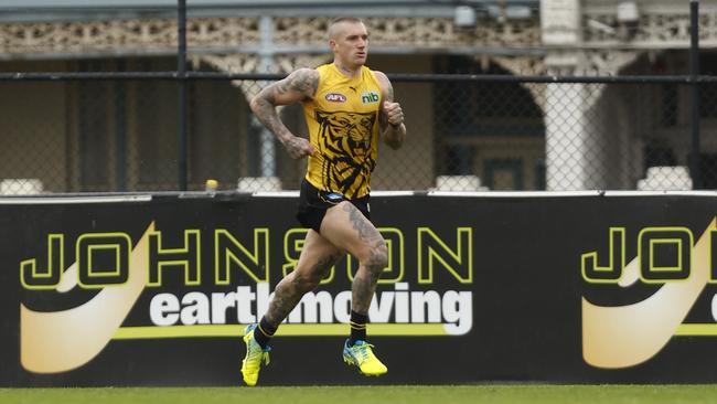 Dustin Martin is pushing to be ready for a finals return. Picture: Darrian Traynor/Getty Images