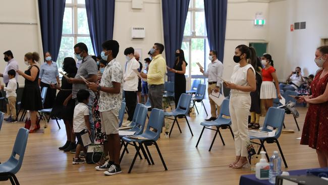 A citizenship ceremony at the Pennant Hills Community Centre on Tuesday. Picture: Tim Hunter