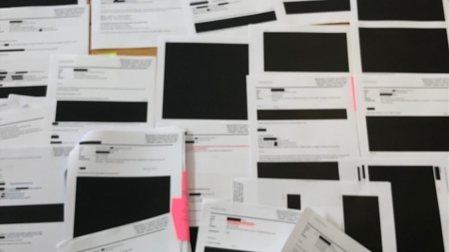 Heavily redacted Andrews Government QDOS documents released to The Australian under Freedom of Information laws. Picture: The Australian