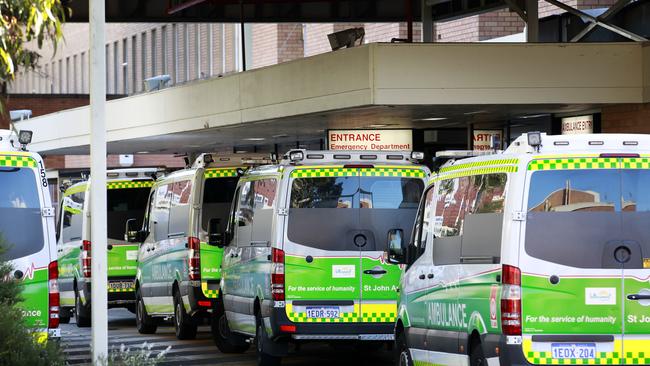 Ambulance ramping outside Royal Perth Hospital.