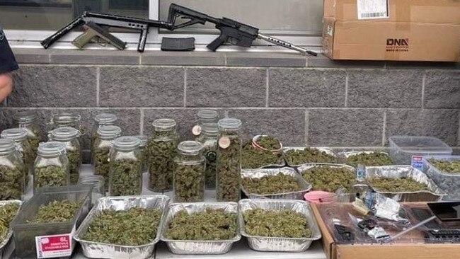 Guns and cannabis found at a western suburbs home. Picture: SA Police