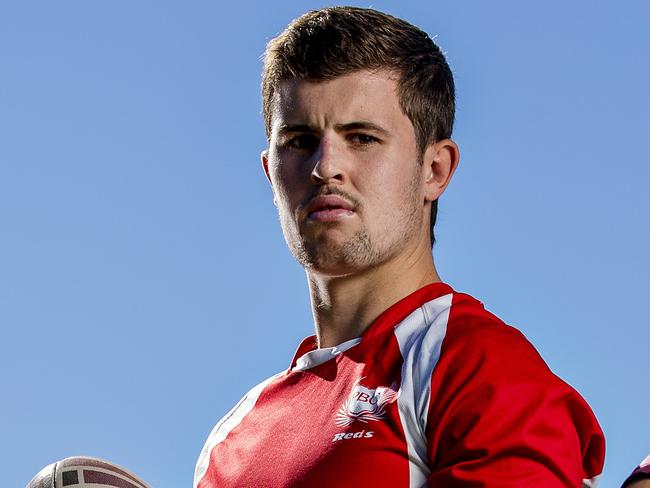 Titans young gun Toby Sexton in Palm Beach Currumbin colours earlier this year. Picture: Jerad Williams