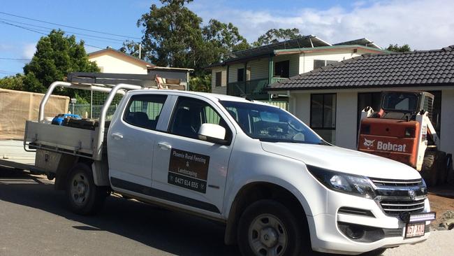 The "Phoenix Rural Fencing and Landscaping" ute, registered to Empire Constructions and driven by “excluded individual” Paul Callender. Photo: Supplied