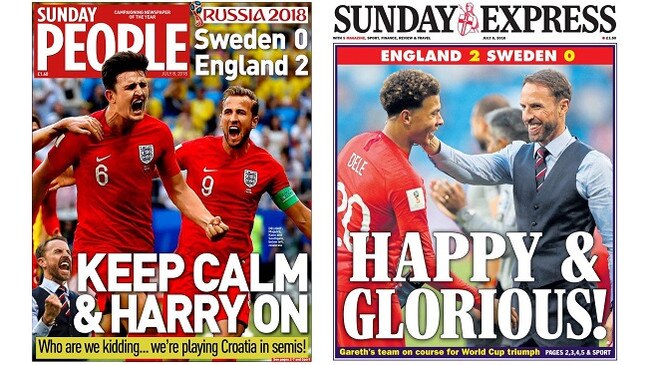 Sunday People and the Sunday Express were also keen to celebrate the Three Lions' success.