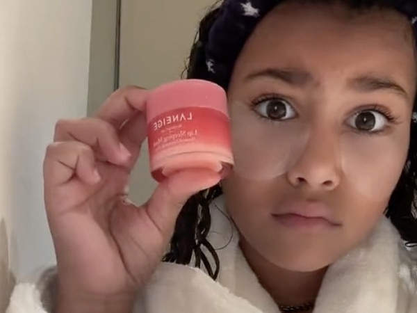 Kim Kardashian's daughter North West doesn't do a lot of skincare routines on TikTok, but when she does it sparks a frenzy among followers.Credit Tik Tok