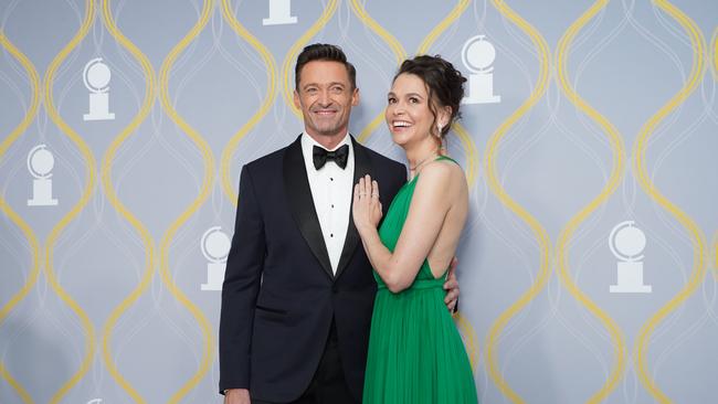 Hugh Jackman and Sutton Foster attend The 75th Annual Tony Awards – Arrivals on June 12, 2022 at Radio City Music Hall in New York City. Picture: Sean Zanni/Patrick McMullan via Getty Images